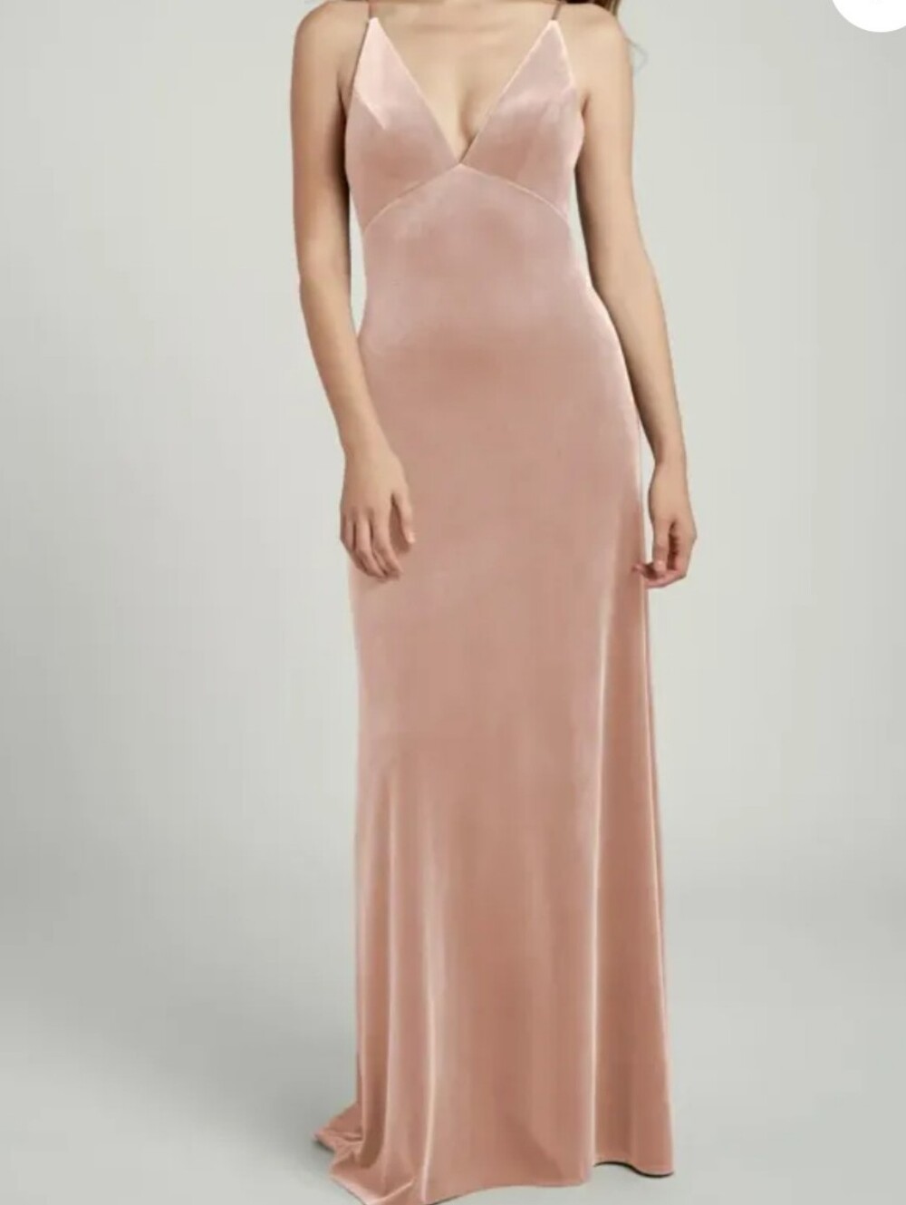 Jenni Yoo Melani Sleeveless V-Neck Maxi Dress in Proseco Size 8.